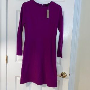 NWT J. Crew long sleeve shift dress in magenta size small